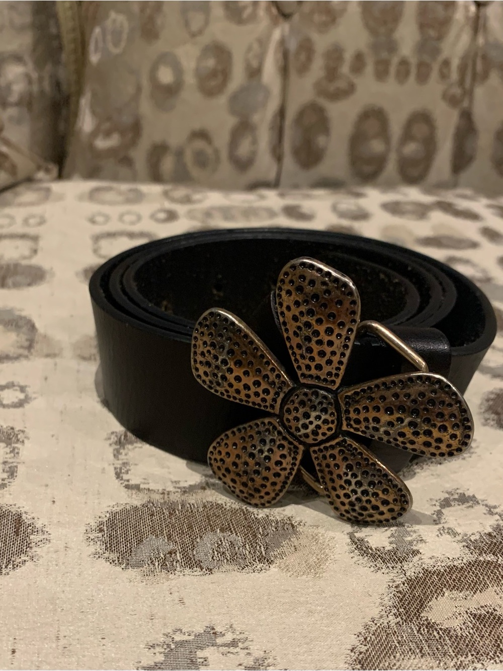 Silpada Black Leather Flower Buckle Belt - Picture 14 of 14